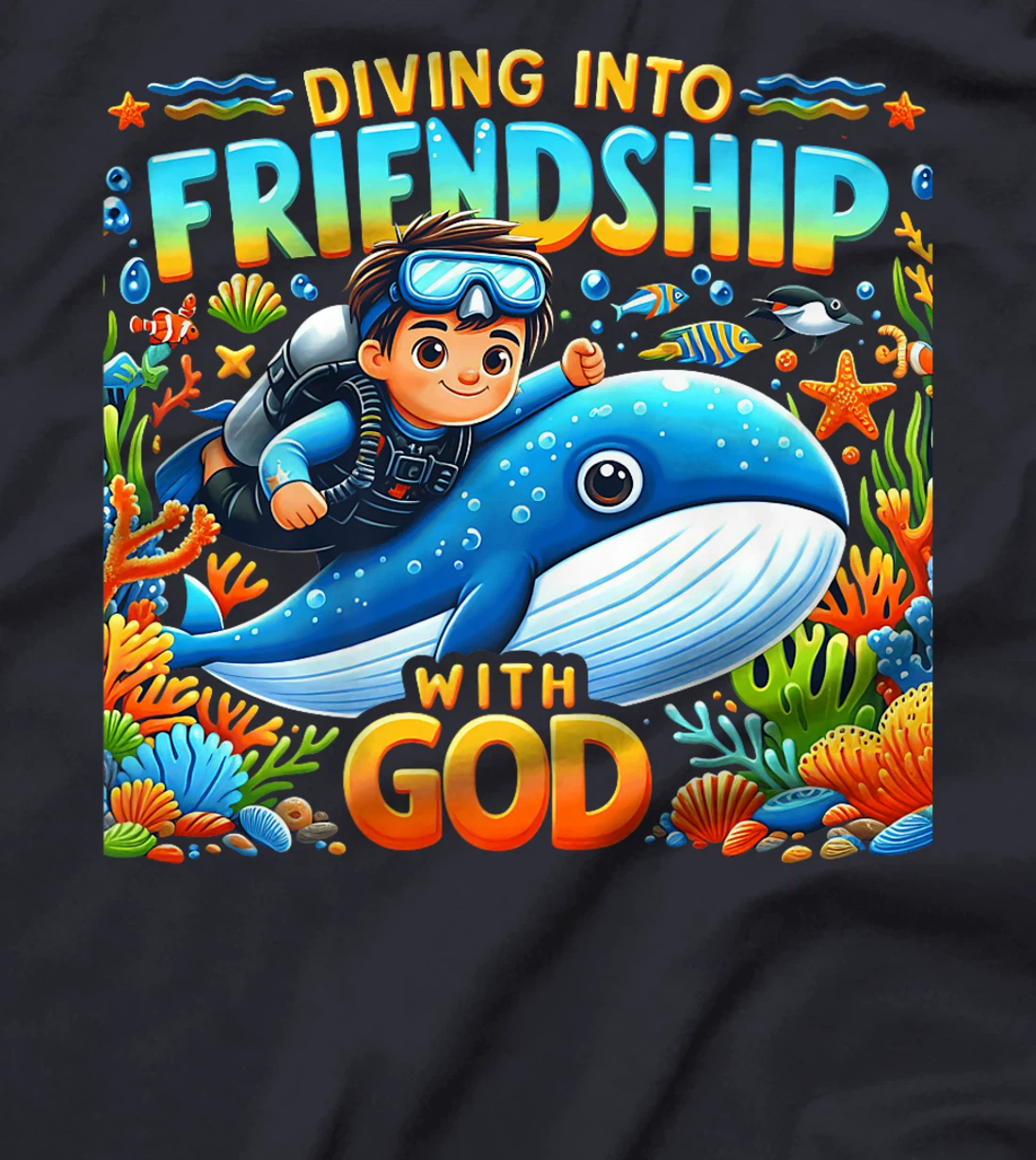 Diving Into Friendship God VBS 2024 Scuba Beach Bible School Premium T-Shirt