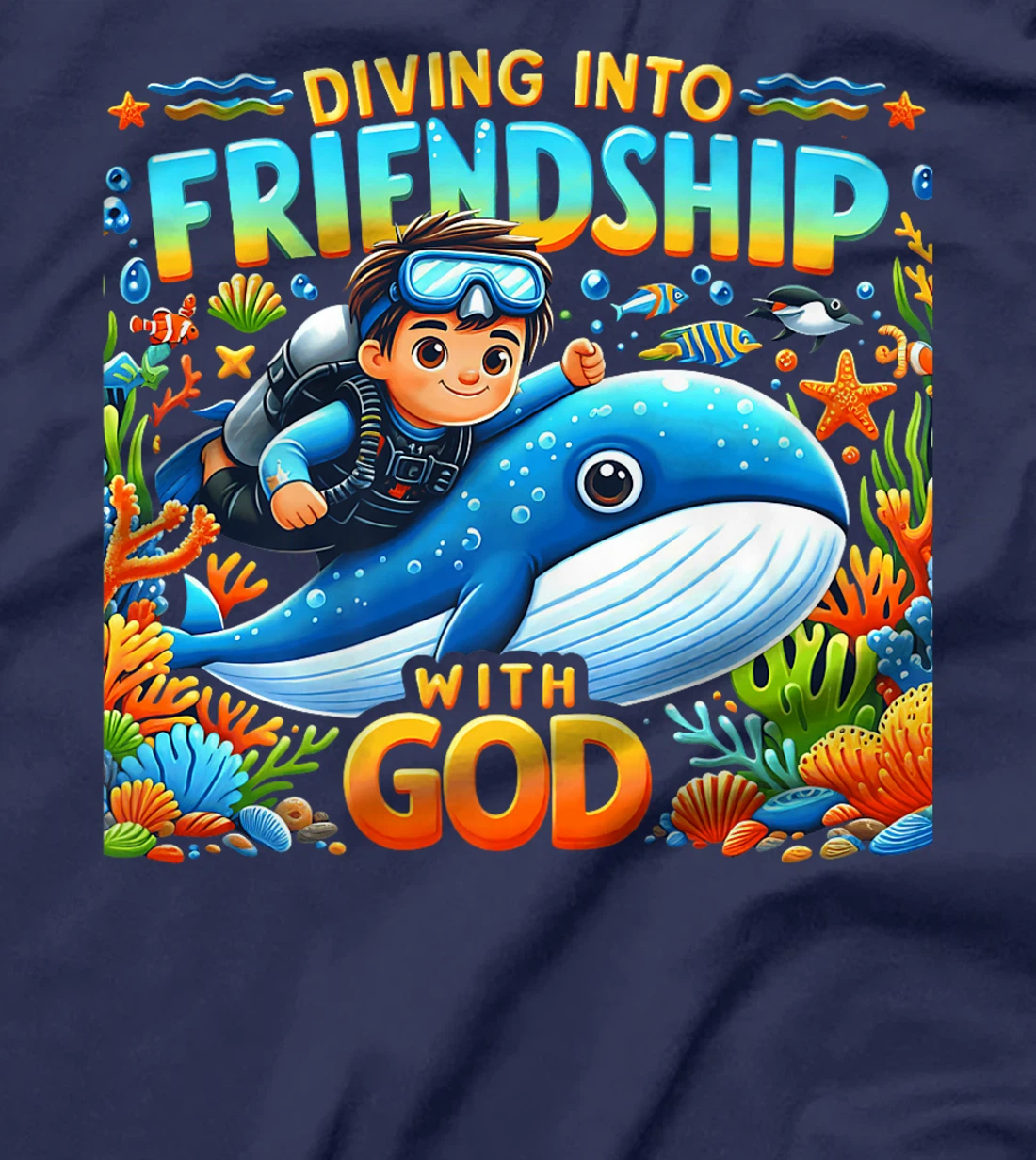 Diving Into Friendship God VBS 2024 Scuba Beach Bible School Premium T-Shirt