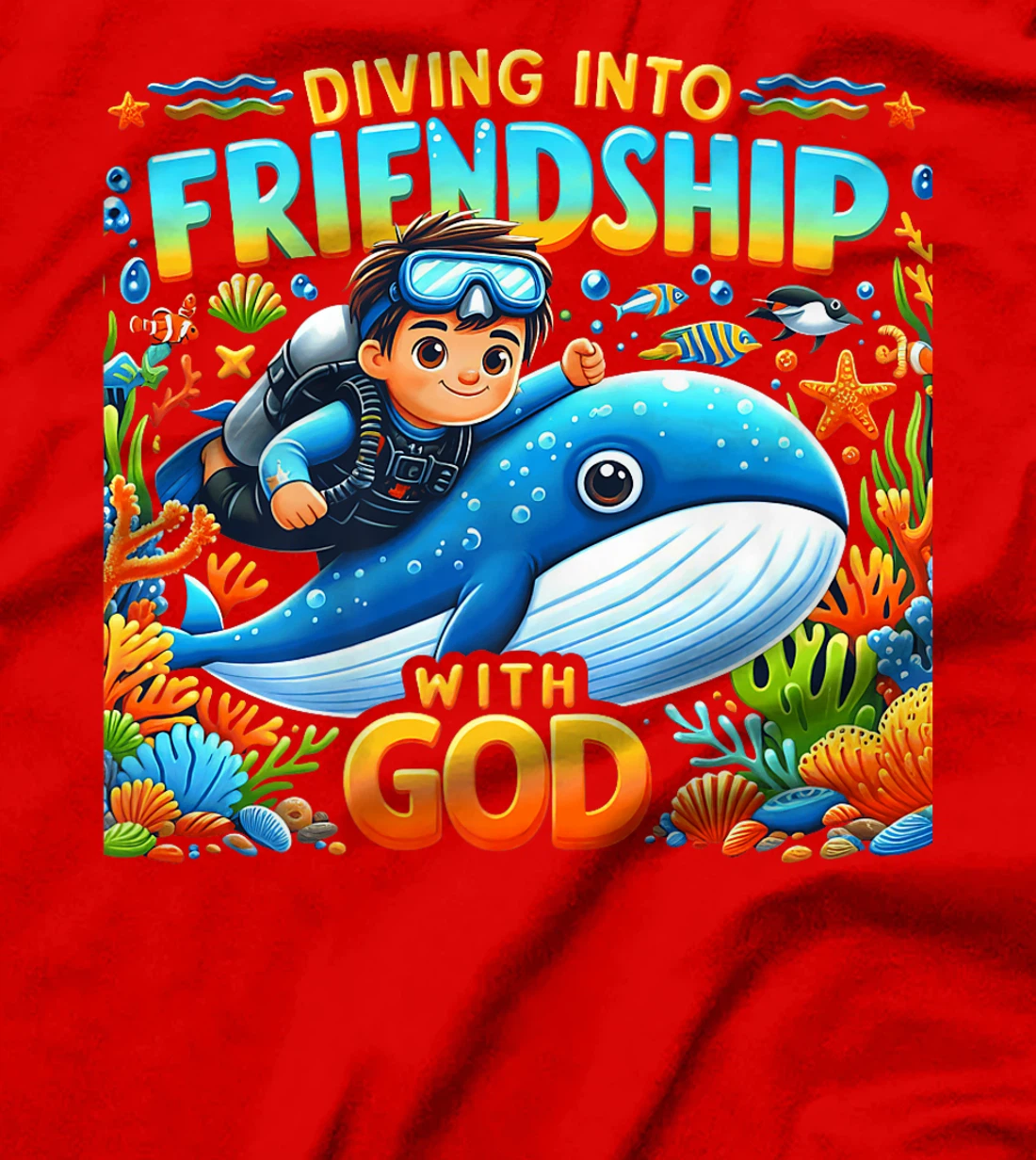 Diving Into Friendship God VBS 2024 Scuba Beach Bible School Premium T-Shirt