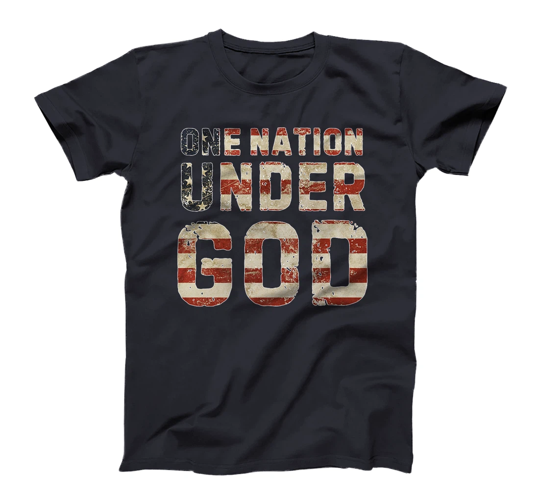 USA American Flag Christian One Nation Under God 4th Of July Premium T-Shirt