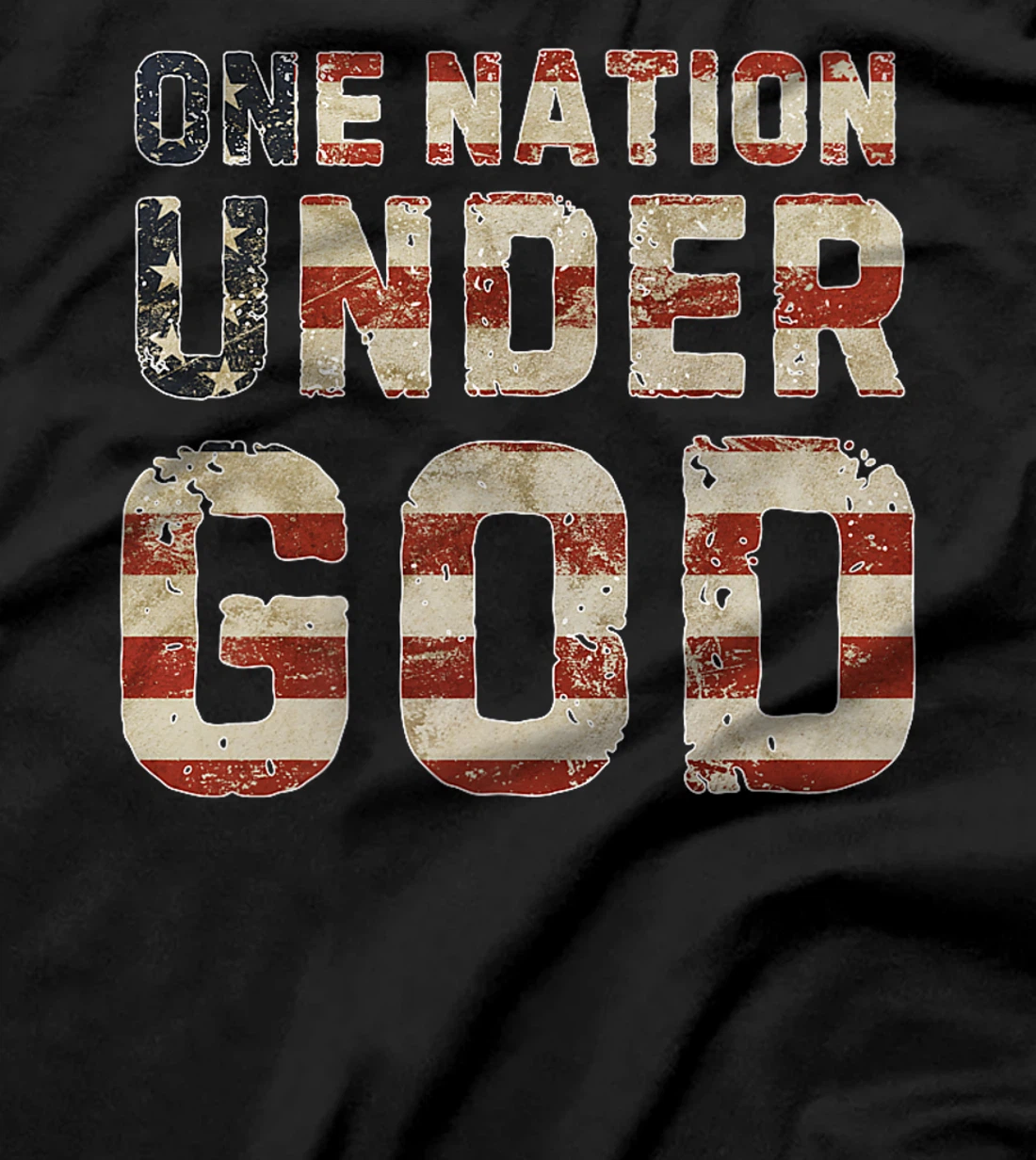 USA American Flag Christian One Nation Under God 4th Of July Premium T-Shirt