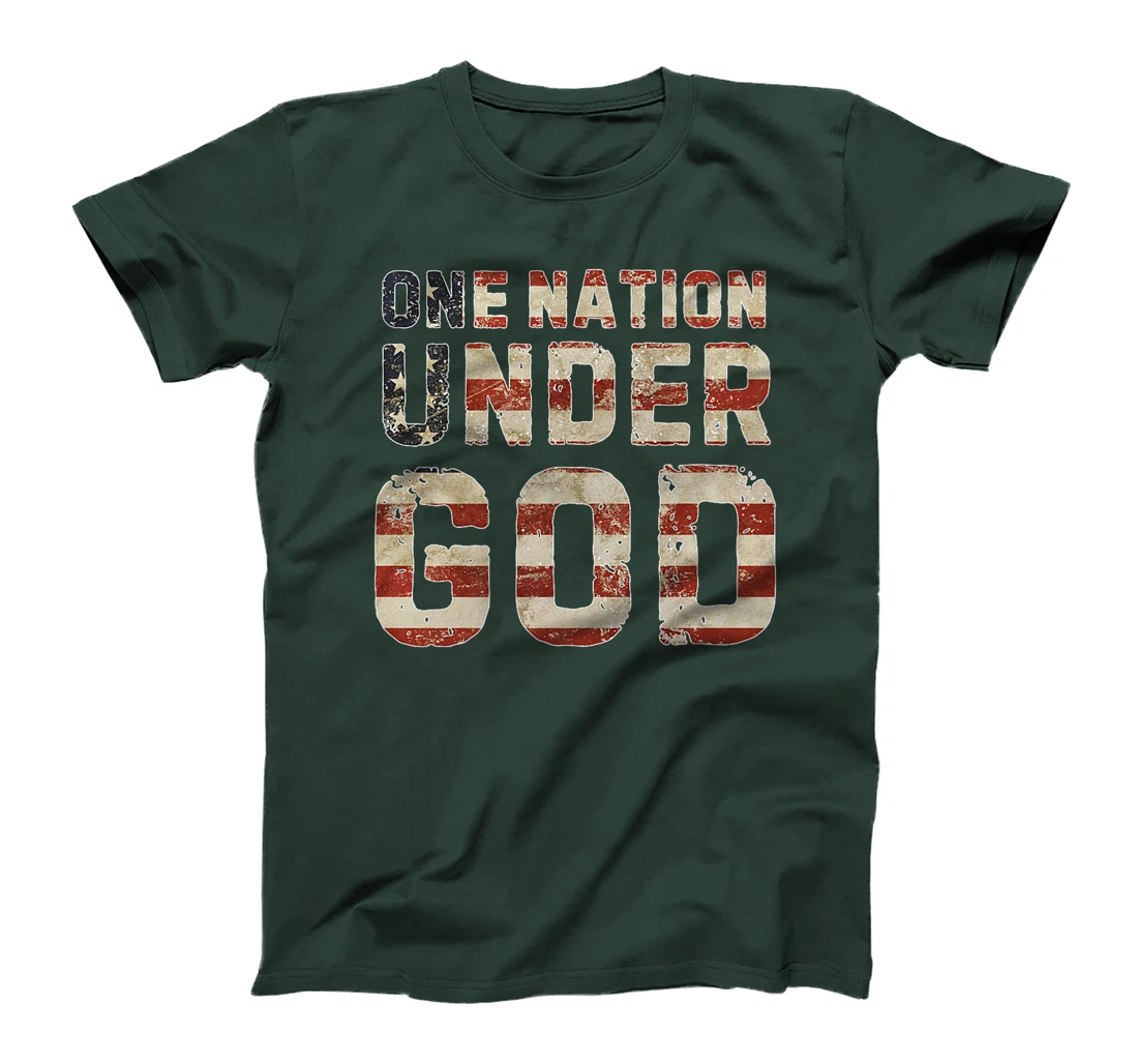 USA American Flag Christian One Nation Under God 4th Of July Premium T-Shirt