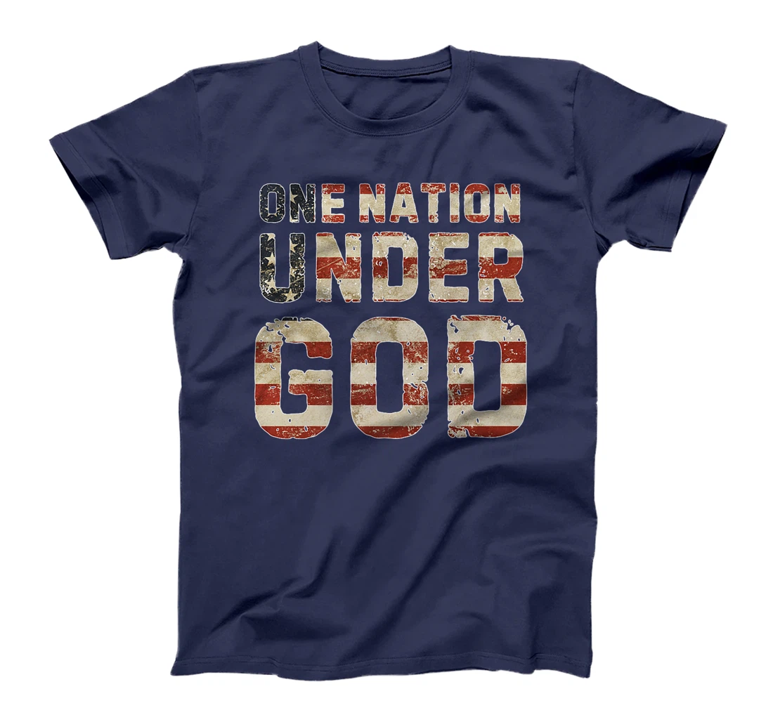 USA American Flag Christian One Nation Under God 4th Of July Premium T-Shirt