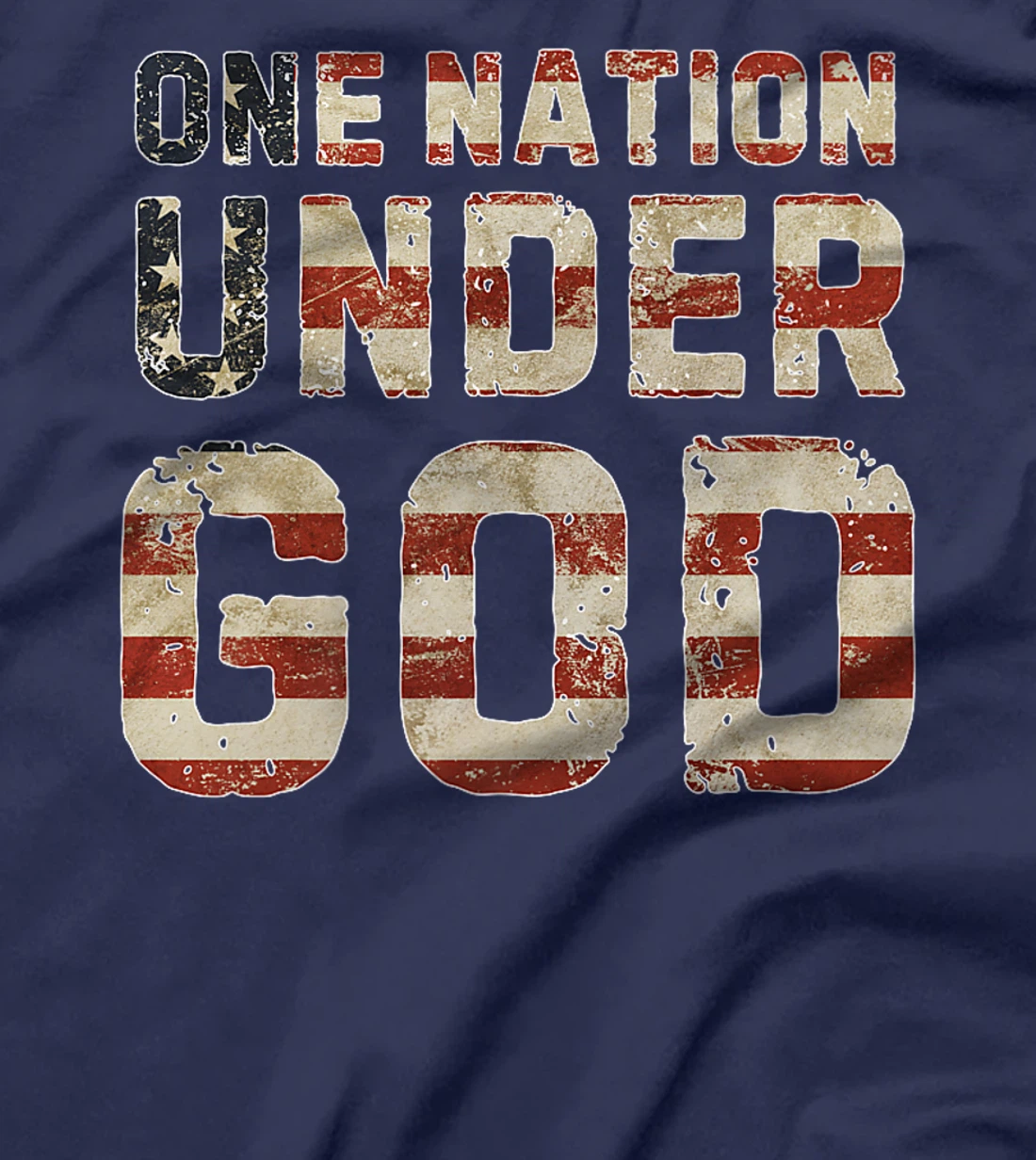 USA American Flag Christian One Nation Under God 4th Of July Premium T-Shirt