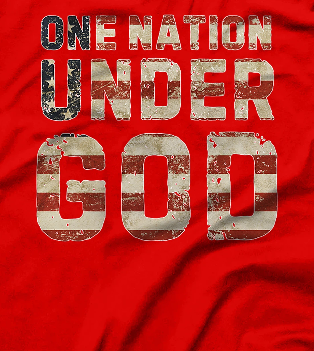 USA American Flag Christian One Nation Under God 4th Of July Premium T-Shirt