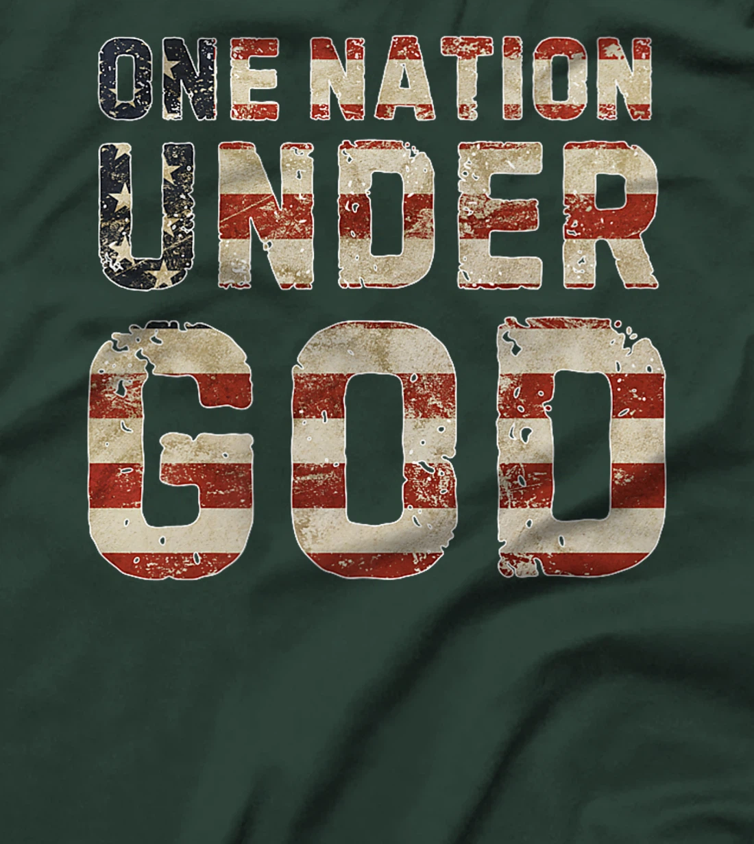 USA American Flag Christian One Nation Under God 4th Of July Premium T-Shirt