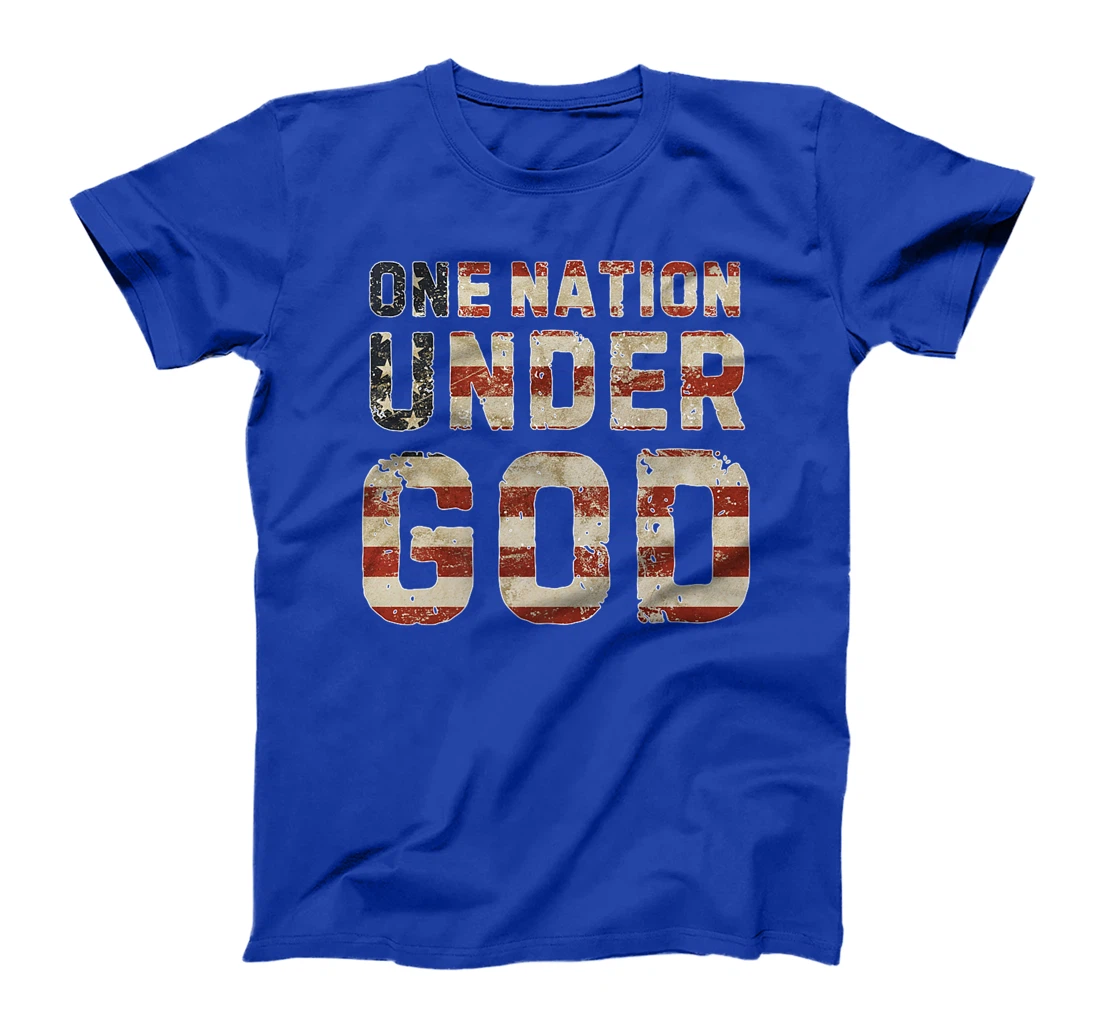 USA American Flag Christian One Nation Under God 4th Of July Premium T-Shirt