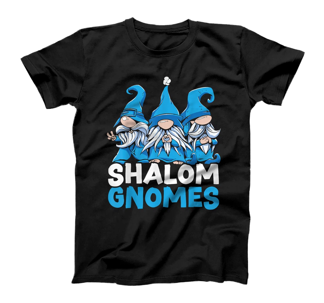 Womens Shalom Gnomes Chanukah Menorah Hanukkah Israel Jew T-Shirt