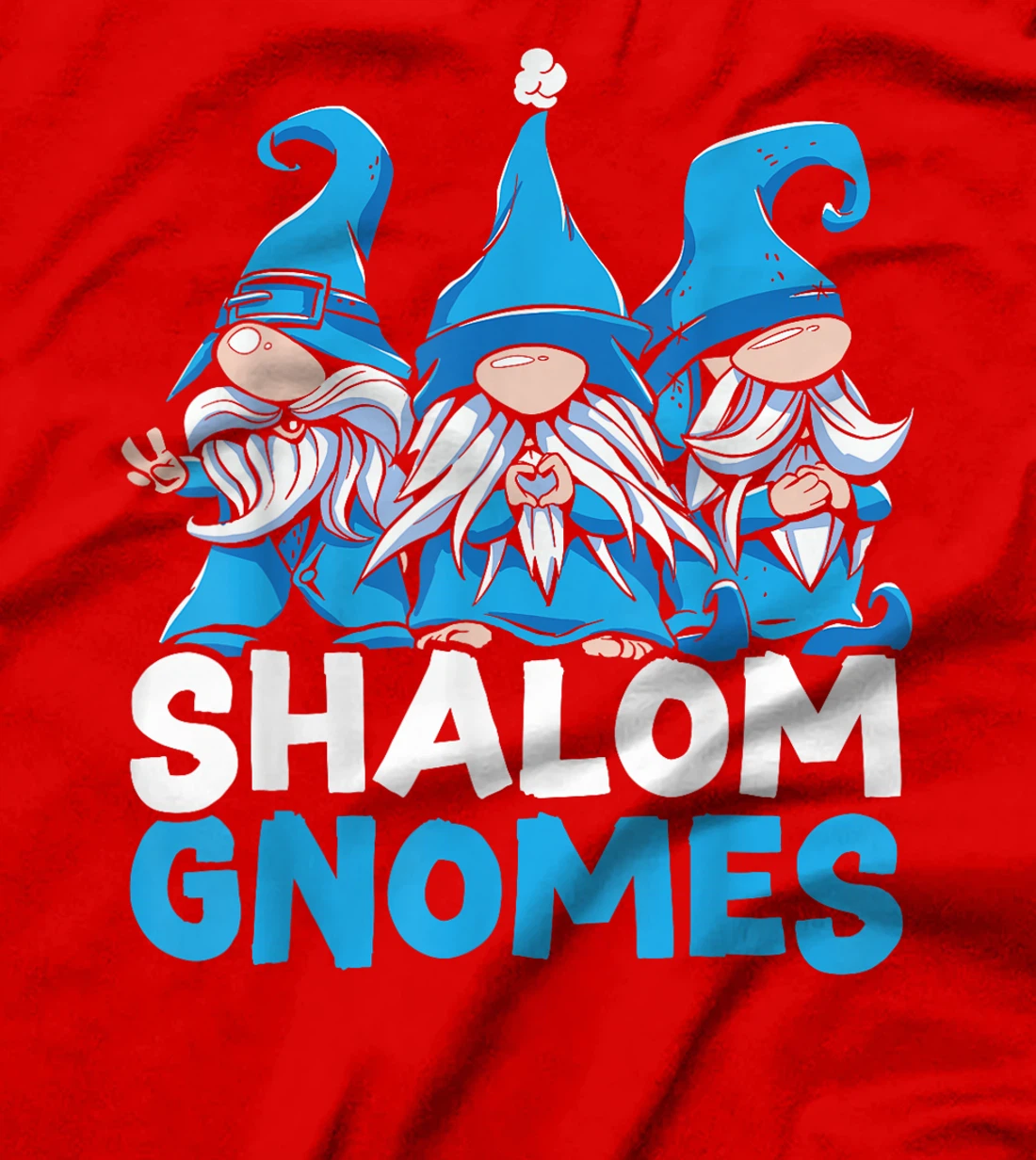 Womens Shalom Gnomes Chanukah Menorah Hanukkah Israel Jew T-Shirt