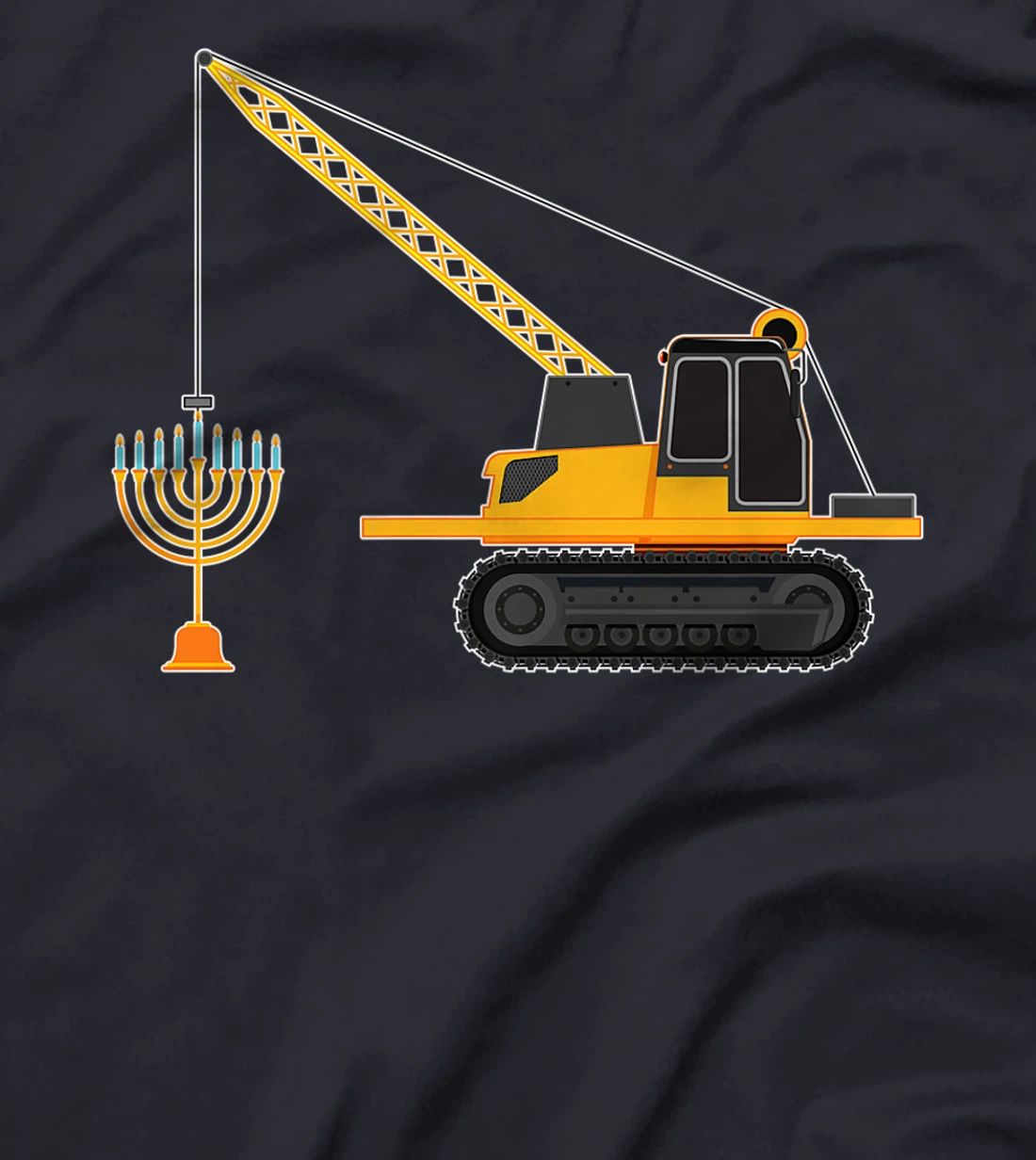 Chanukah Menorah Hanukkah Israel Jew Jewish Pride Excavator Premium T-Shirt