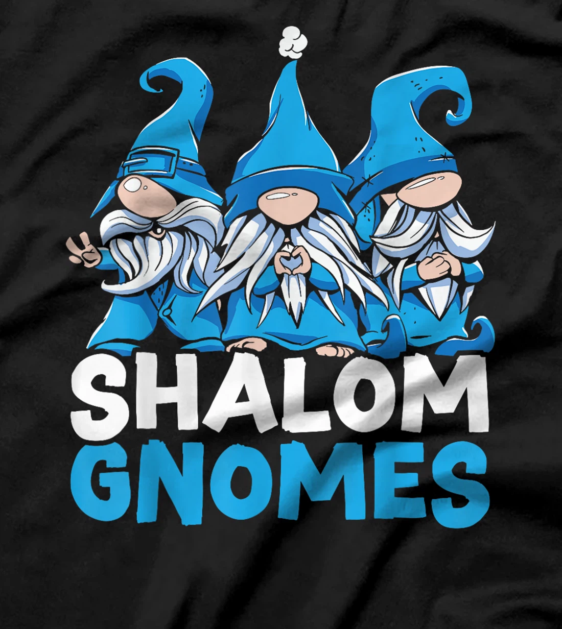 Womens Shalom Gnomes Chanukah Menorah Hanukkah Israel Jew T-Shirt