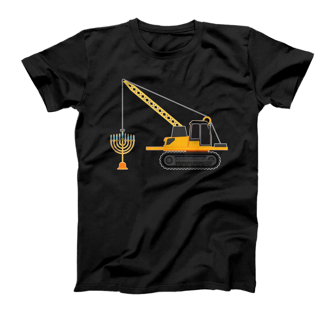 Chanukah Menorah Hanukkah Israel Jew Jewish Pride Excavator T-Shirt