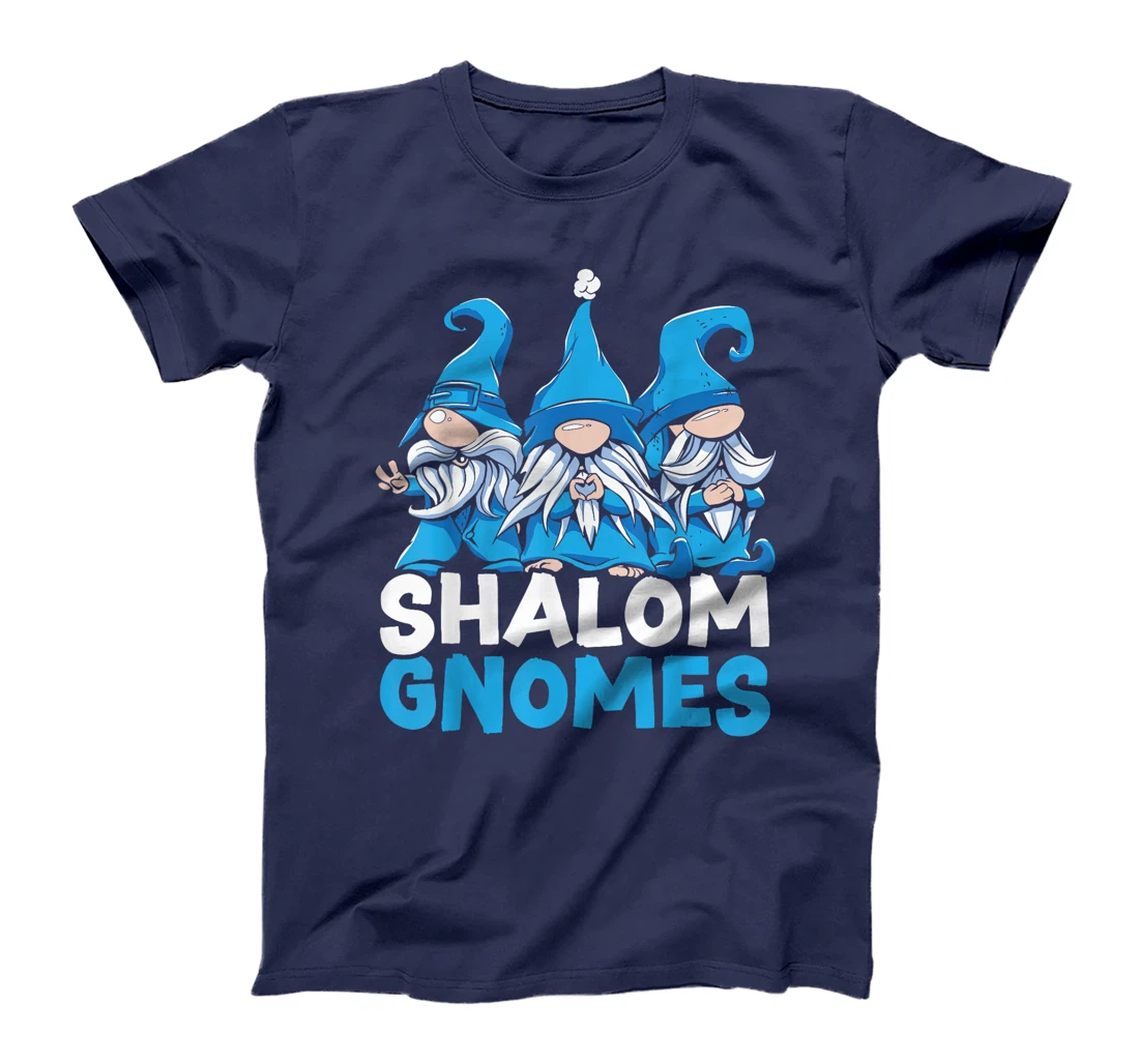 Womens Shalom Gnomes Chanukah Menorah Hanukkah Israel Jew T-Shirt