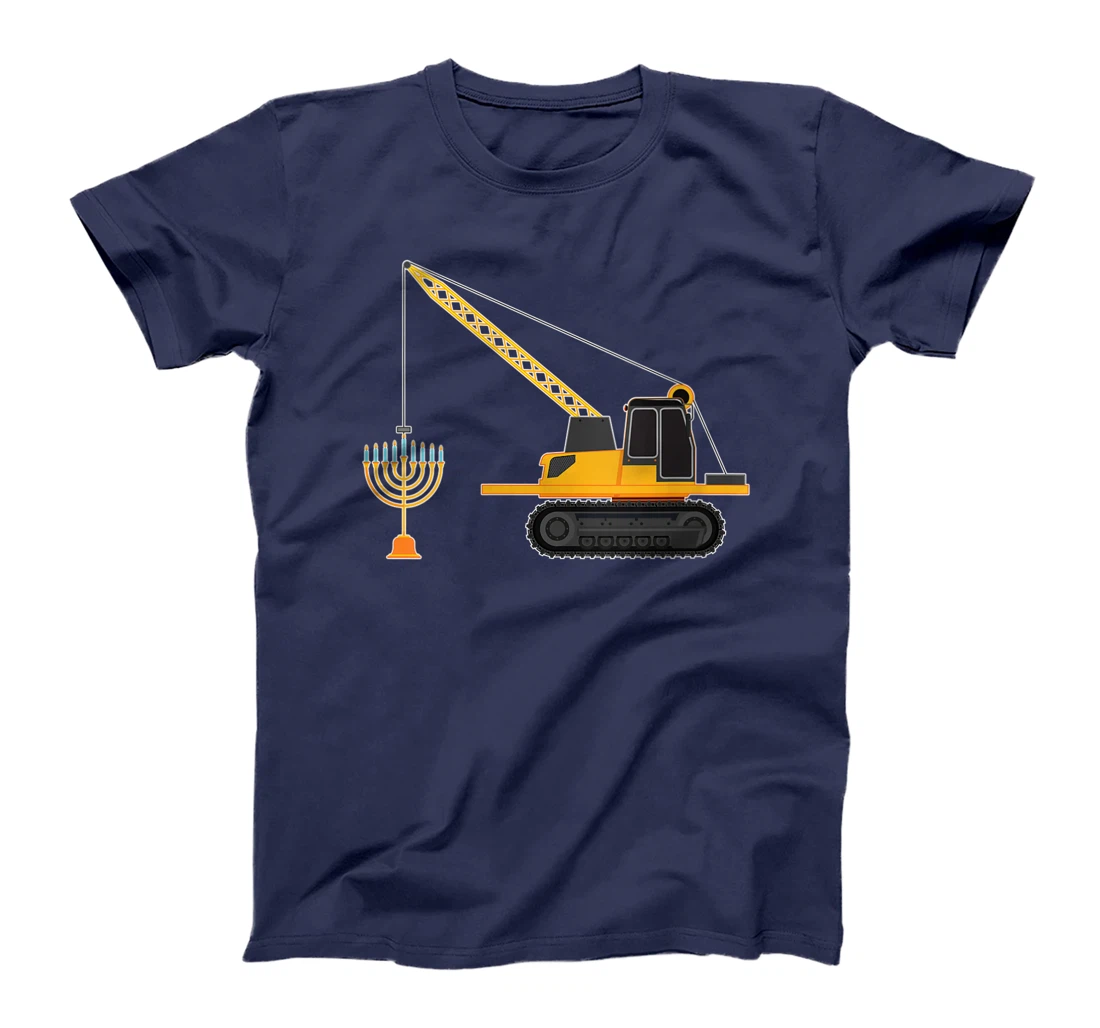 Womens Chanukah Menorah Hanukkah Israel Jew Jewish Pride Excavator T-Shirt