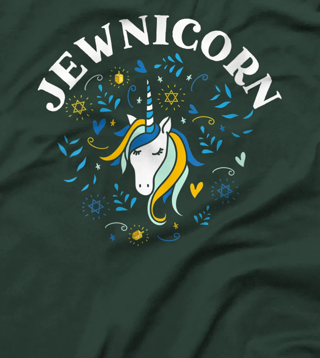 Womens Jewnicorn Chanukah Menorah Hanukkah Israel Jew Unicorn T-Shirt