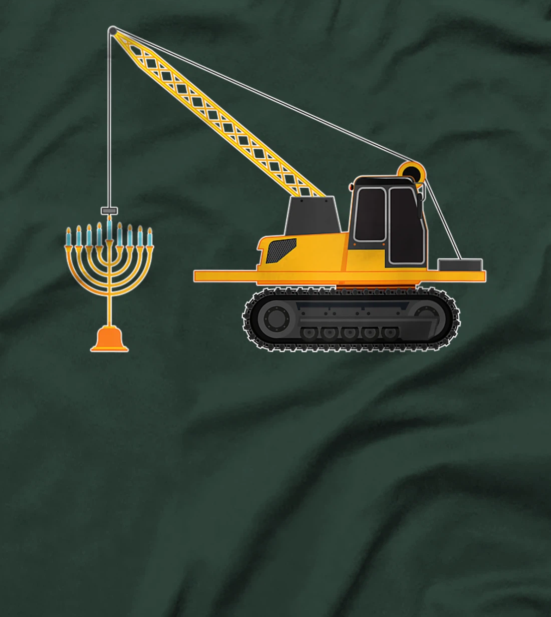 Womens Chanukah Menorah Hanukkah Israel Jew Jewish Pride Excavator T-Shirt