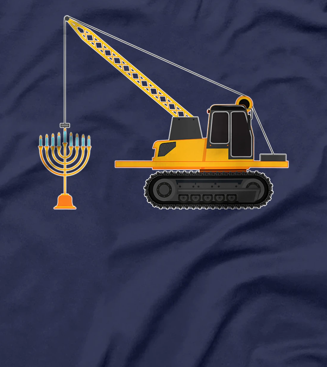 Womens Chanukah Menorah Hanukkah Israel Jew Jewish Pride Excavator T-Shirt