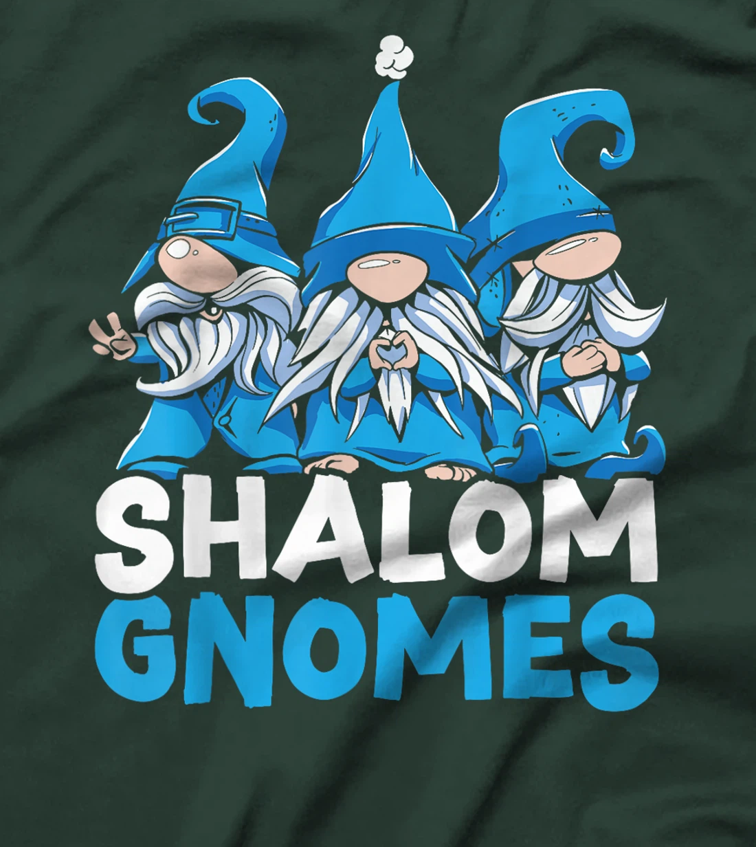 Womens Shalom Gnomes Chanukah Menorah Hanukkah Israel Jew T-Shirt