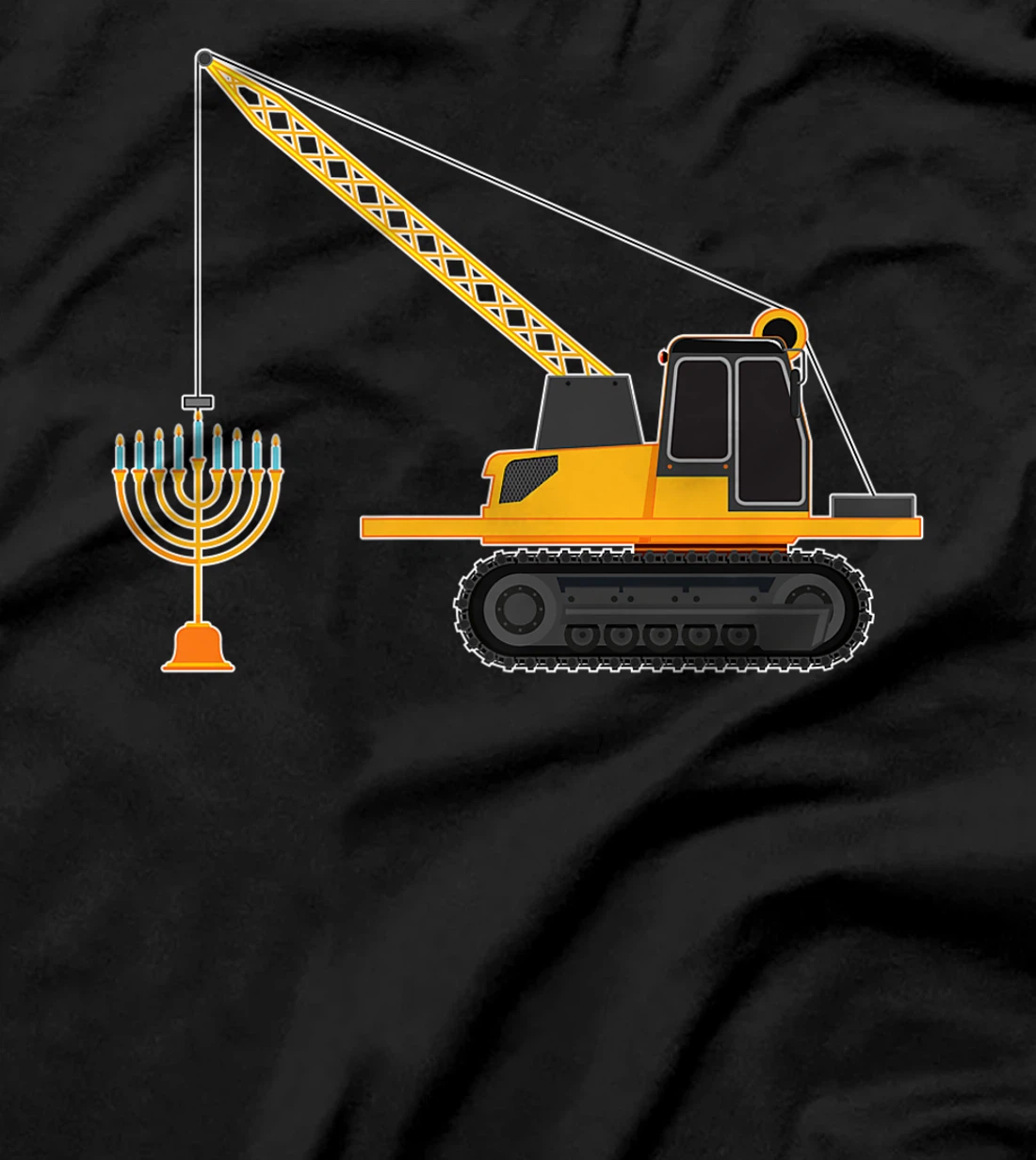 Chanukah Menorah Hanukkah Israel Jew Jewish Pride Excavator Premium T-Shirt