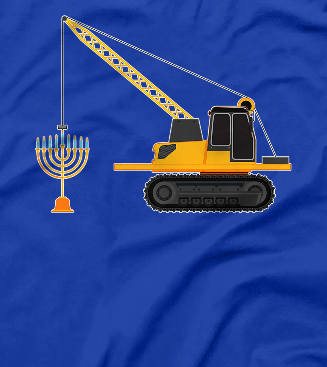 Chanukah Menorah Hanukkah Israel Jew Jewish Pride Excavator Premium T-Shirt