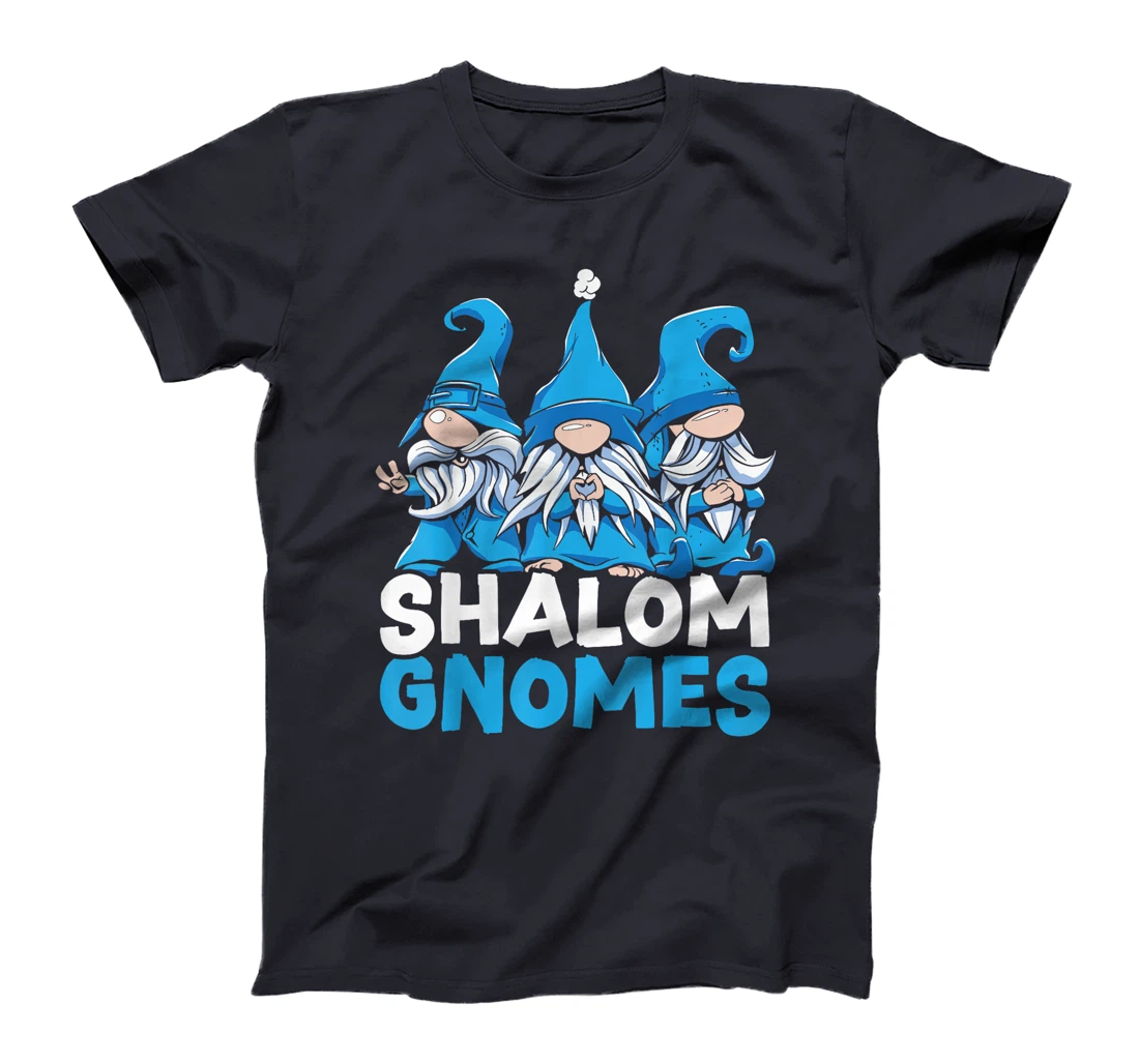 Womens Shalom Gnomes Chanukah Menorah Hanukkah Israel Jew T-Shirt