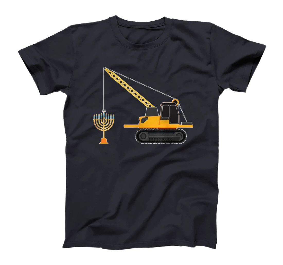 Chanukah Menorah Hanukkah Israel Jew Jewish Pride Excavator T-Shirt