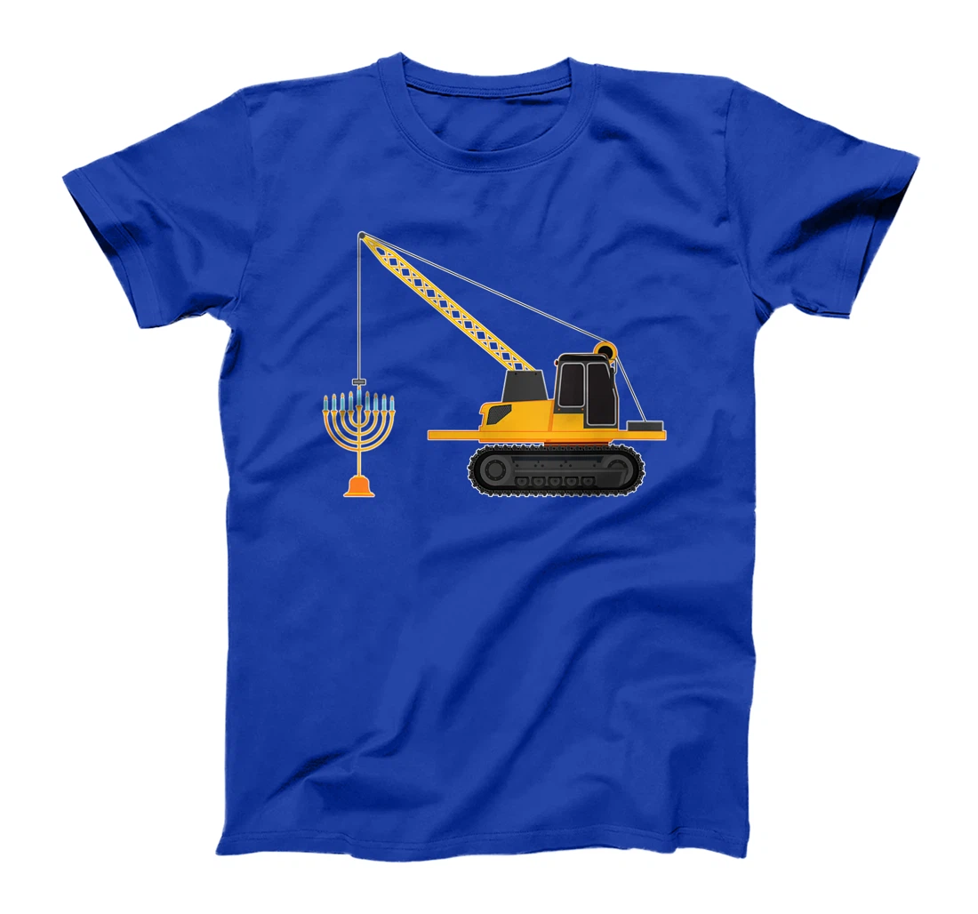 Womens Chanukah Menorah Hanukkah Israel Jew Jewish Pride Excavator T-Shirt