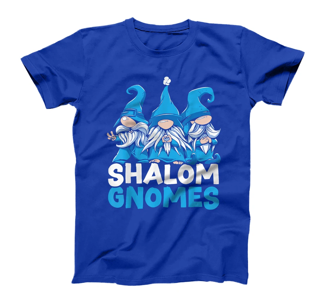 Womens Shalom Gnomes Chanukah Menorah Hanukkah Israel Jew T-Shirt
