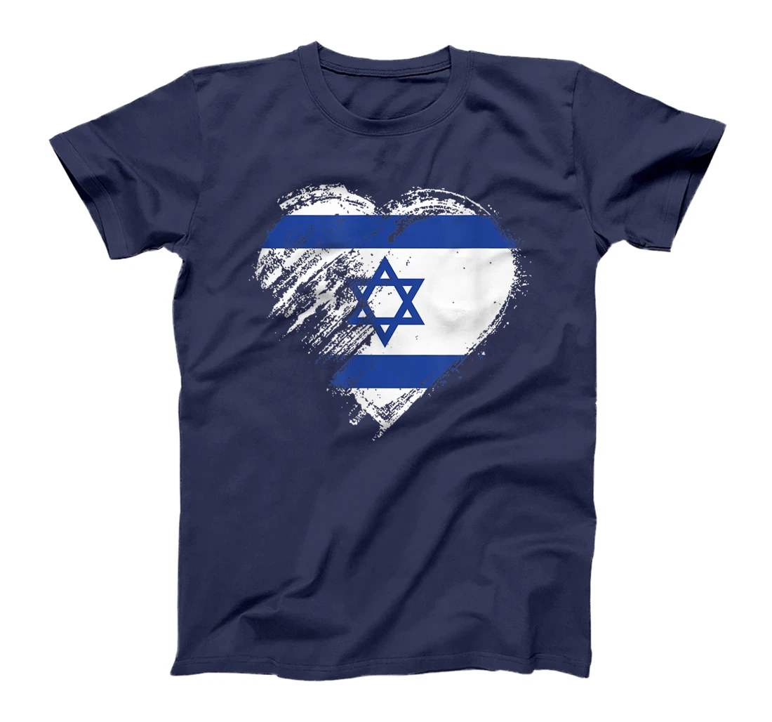 Grungy I Love Israel Heart Flag T-Shirt