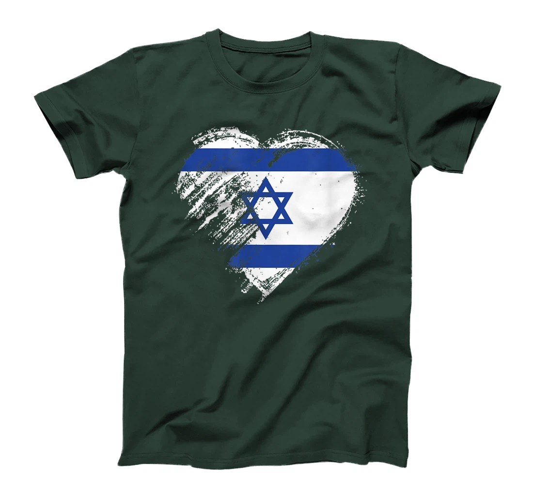 Grungy I Love Israel Heart Flag T-Shirt