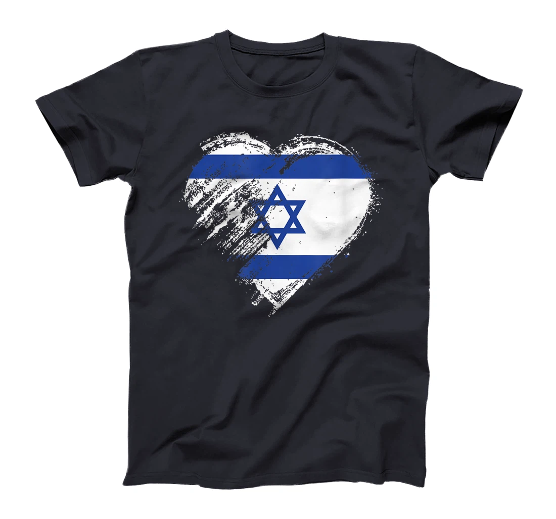 Grungy I Love Israel Heart Flag T-Shirt