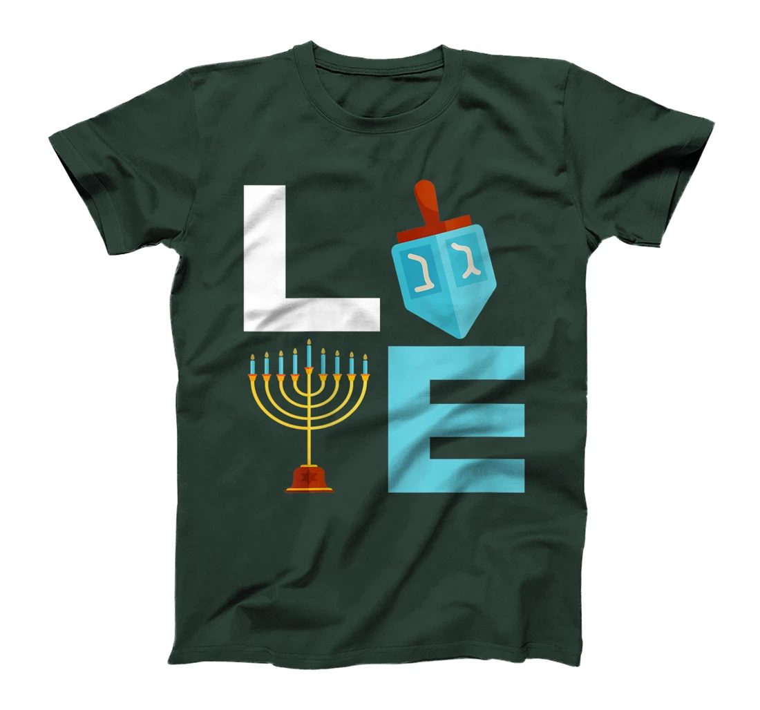Womens Chanukah Menorah Hanukkah Israel Jew Jewish Pride T-Shirt