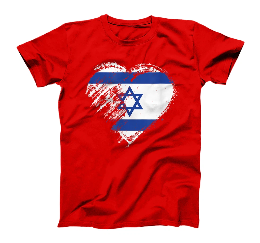 Grungy I Love Israel Heart Flag T-Shirt