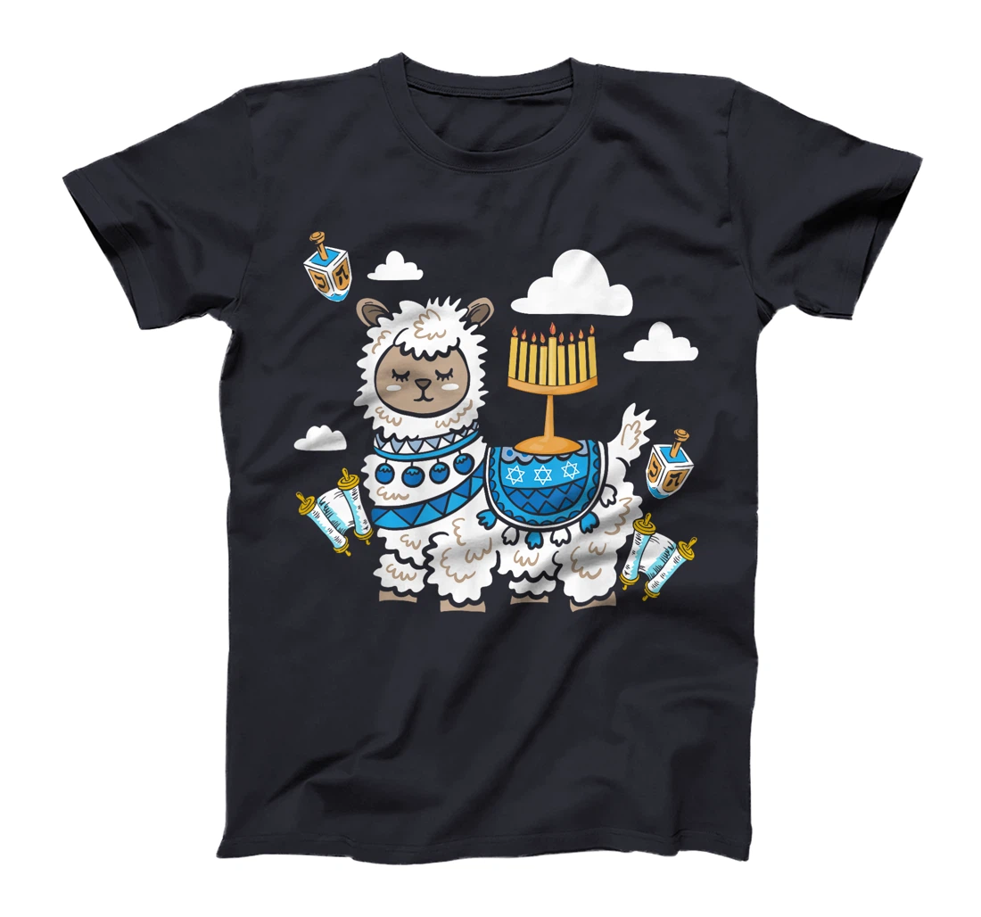 Chanukah Menorah Hanukkah Israel Jew Jewish Pride Llama T-Shirt