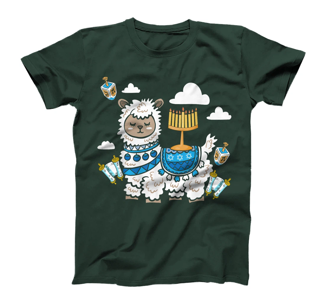 Chanukah Menorah Hanukkah Israel Jew Jewish Pride Llama T-Shirt