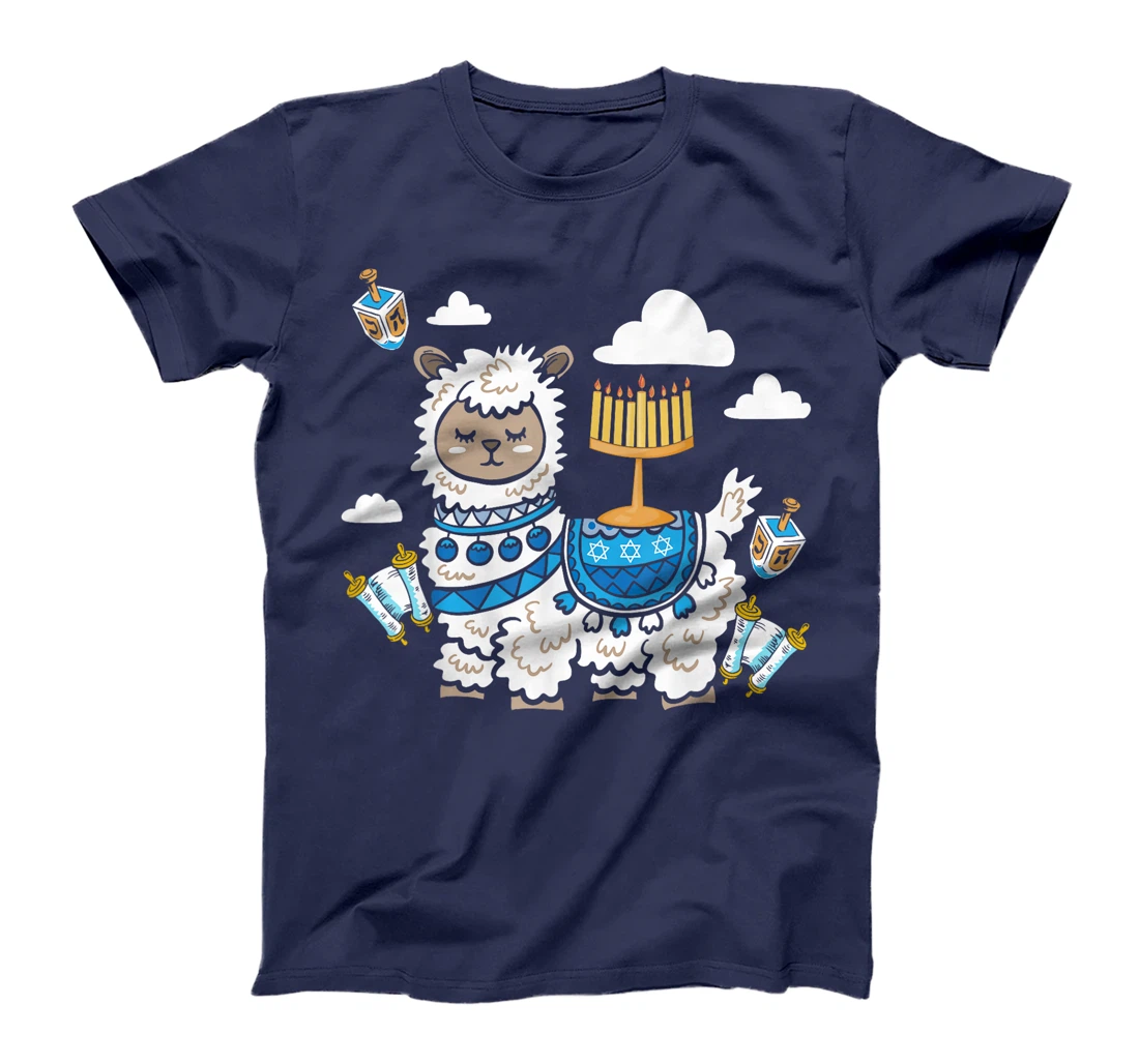 Chanukah Menorah Hanukkah Israel Jew Jewish Pride Llama T-Shirt