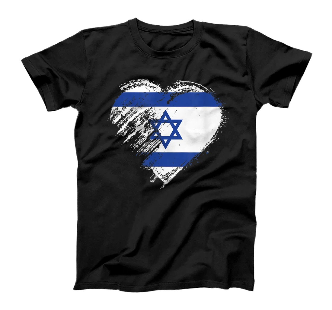 Grungy I Love Israel Heart Flag T-Shirt