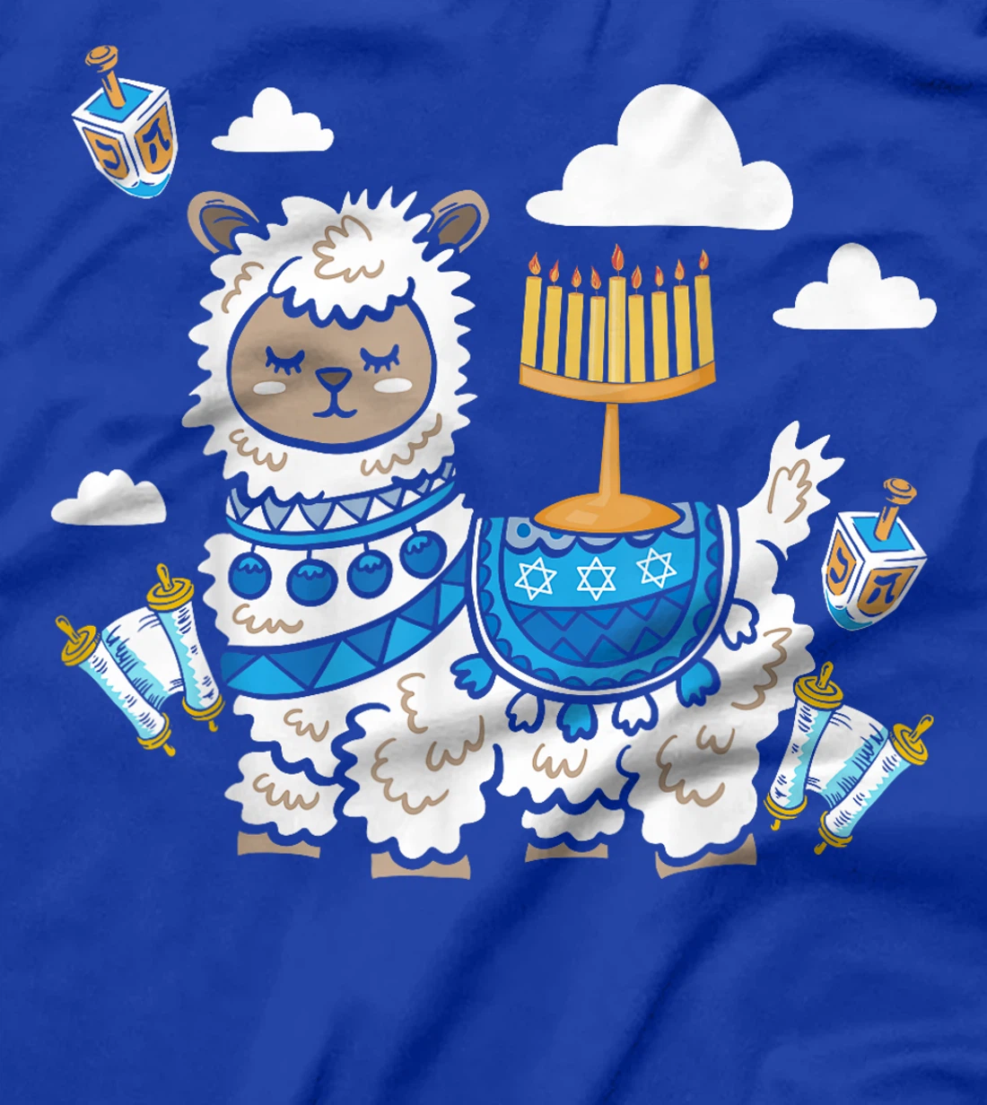 Chanukah Menorah Hanukkah Israel Jew Jewish Pride Llama T-Shirt