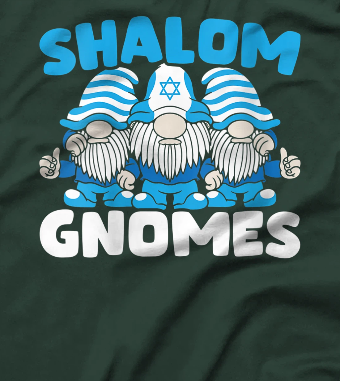 Womens Shalom Gnomes Chanukah Menorah Hanukkah Israel Jew T-Shirt