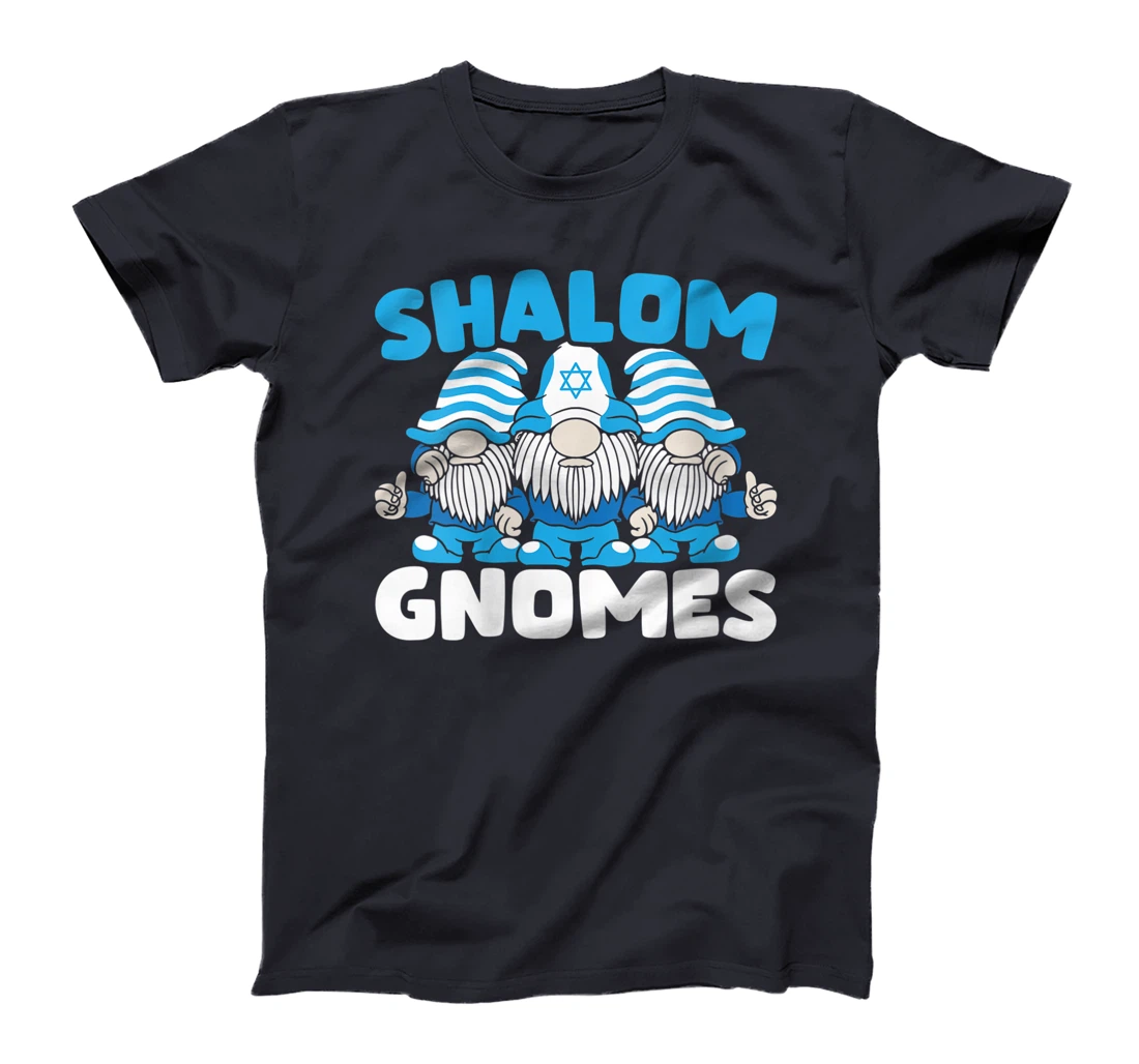 Womens Shalom Gnomes Chanukah Menorah Hanukkah Israel Jew T-Shirt