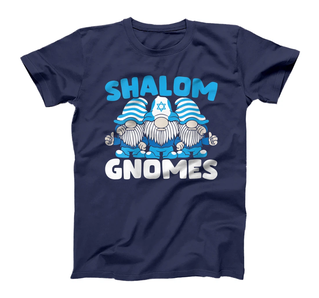Womens Shalom Gnomes Chanukah Menorah Hanukkah Israel Jew T-Shirt