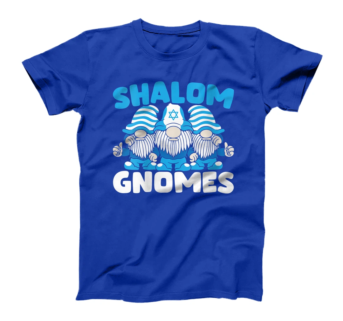 Womens Shalom Gnomes Chanukah Menorah Hanukkah Israel Jew T-Shirt