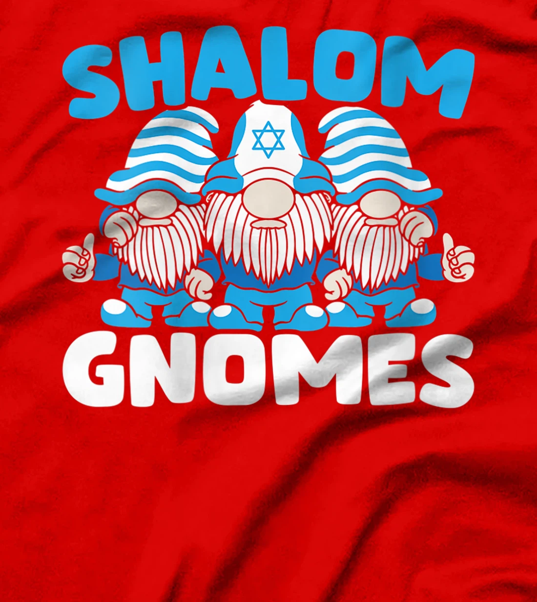 Womens Shalom Gnomes Chanukah Menorah Hanukkah Israel Jew T-Shirt