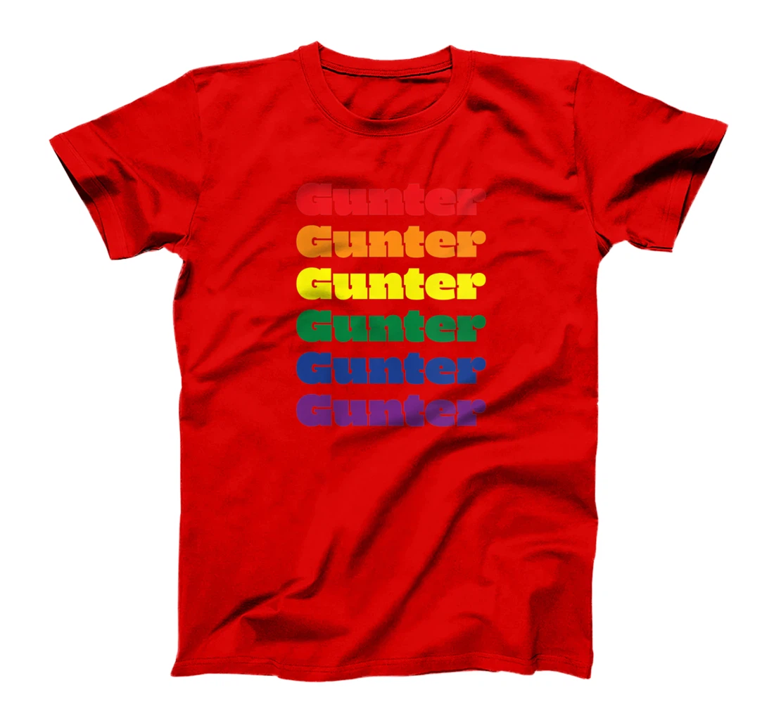 Womens Gunter Texas LGBTQ Gay Pride Month Rainbow Solidarity T-Shirt