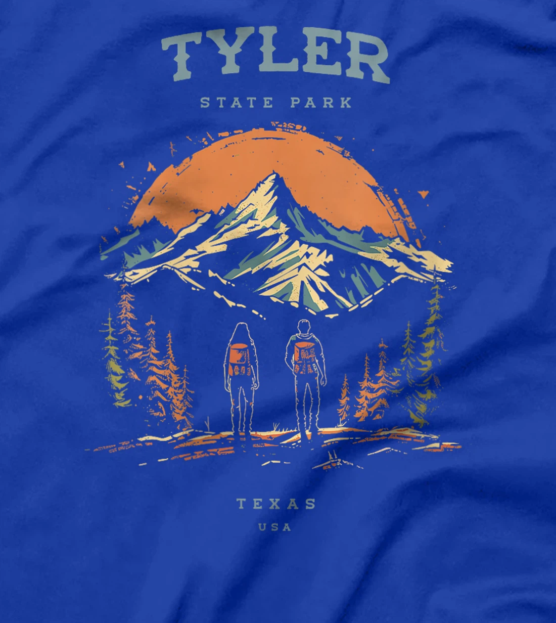 Womens Tyler State Park Texas Backpacking Hiking Retro Vintage T-Shirt