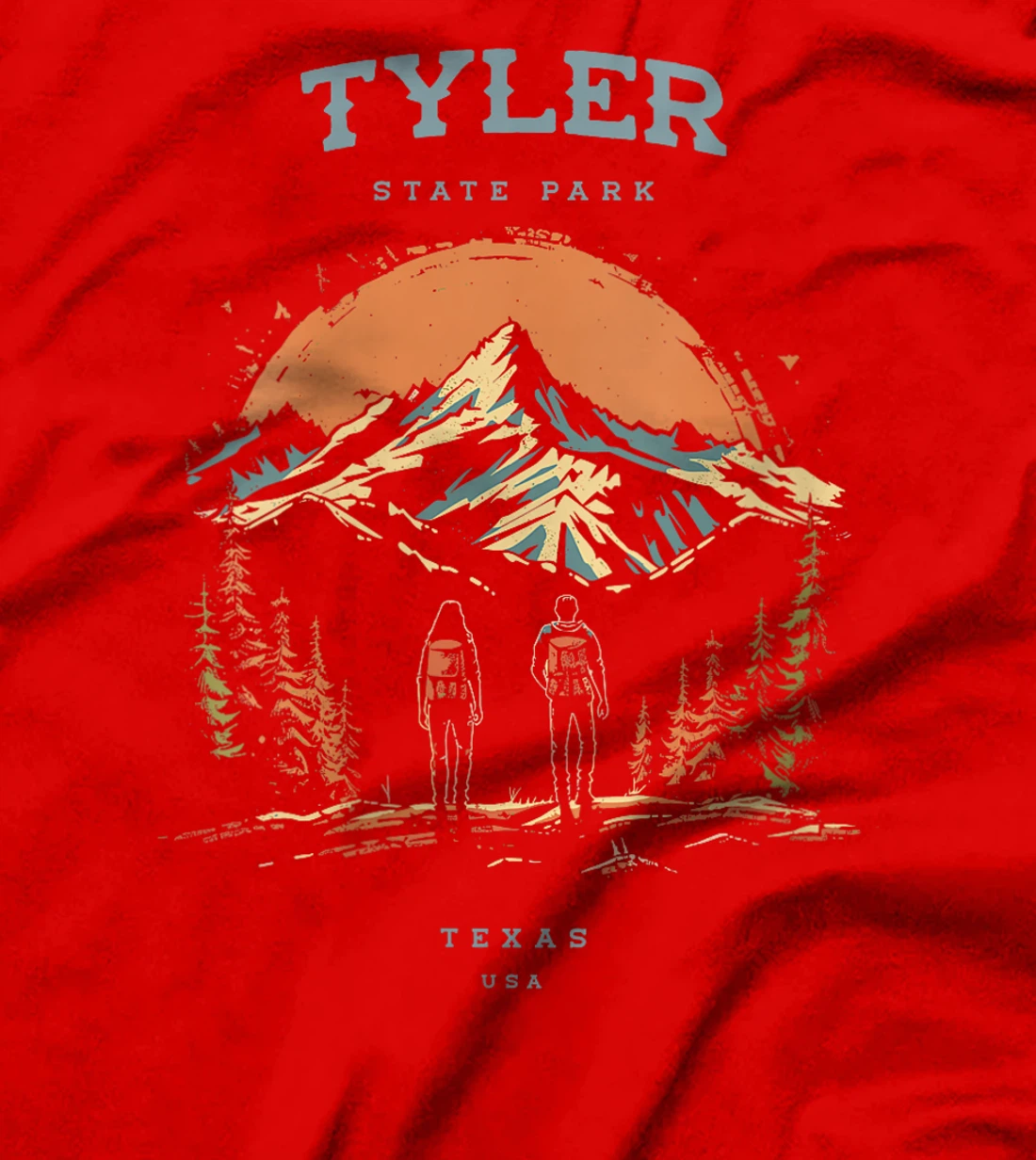 Womens Tyler State Park Texas Backpacking Hiking Retro Vintage T-Shirt