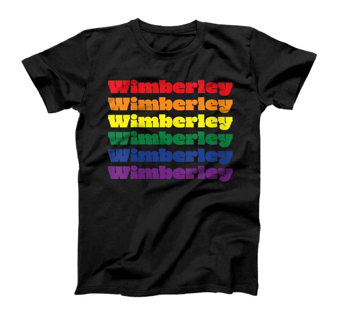 Womens Wimberley Texas LGBTQ Gay Pride Month Rainbow Solidarity T-Shirt