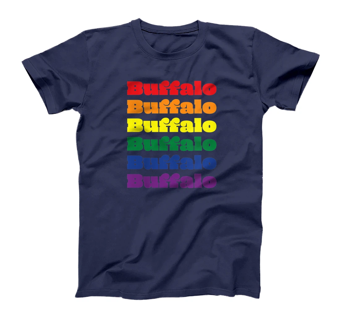 Womens Buffalo Texas LGBTQ Gay Pride Month Rainbow Solidarity T-Shirt