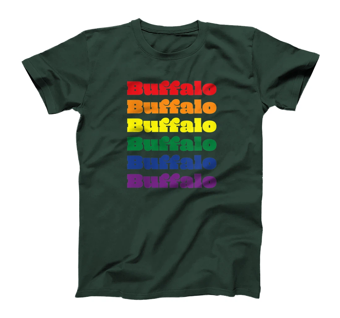 Womens Buffalo Texas LGBTQ Gay Pride Month Rainbow Solidarity T-Shirt