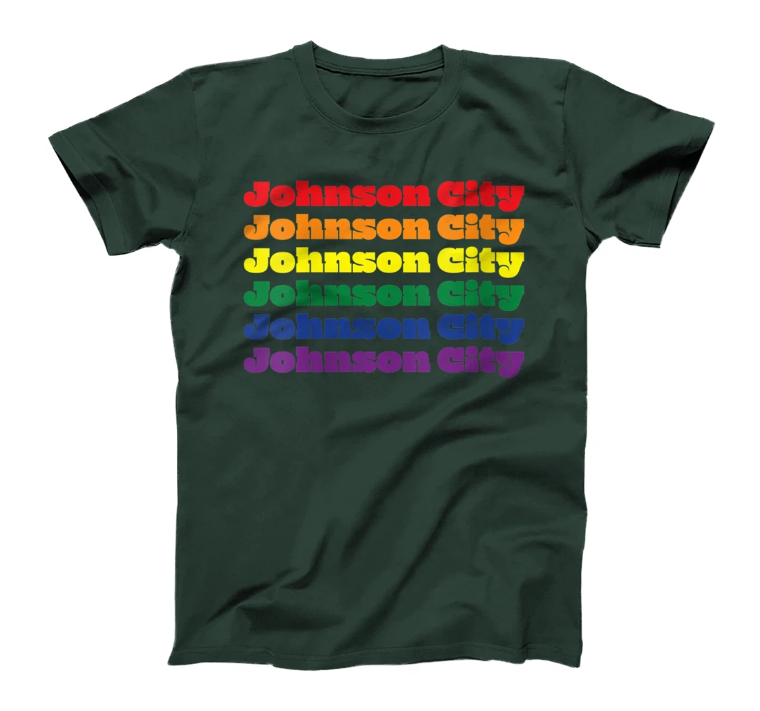 Womens Johnson City Texas LGBTQ Gay Pride Month Rainbow Solidarity T-Shirt